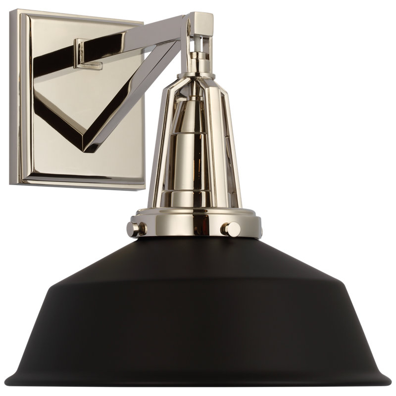 Chapman & Myers Layton 10" Sconce, Black, Polished Nickel