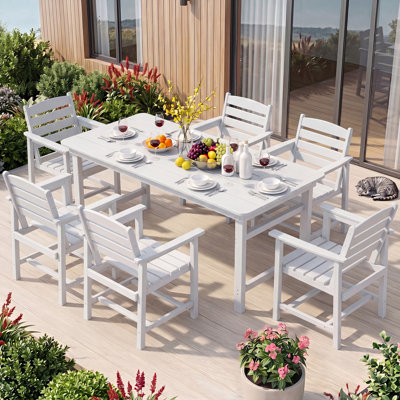 Ensemble de salle à manger rectangulaire pour 6 personnes avec 6 chaises, ensemble de table de salle à manger en PEHD