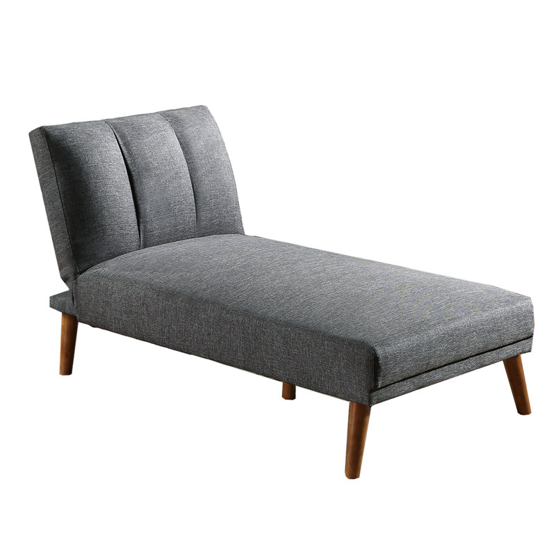 Chaise longue rembourrée Genoveffa, Mélange de polyester bleu-gris