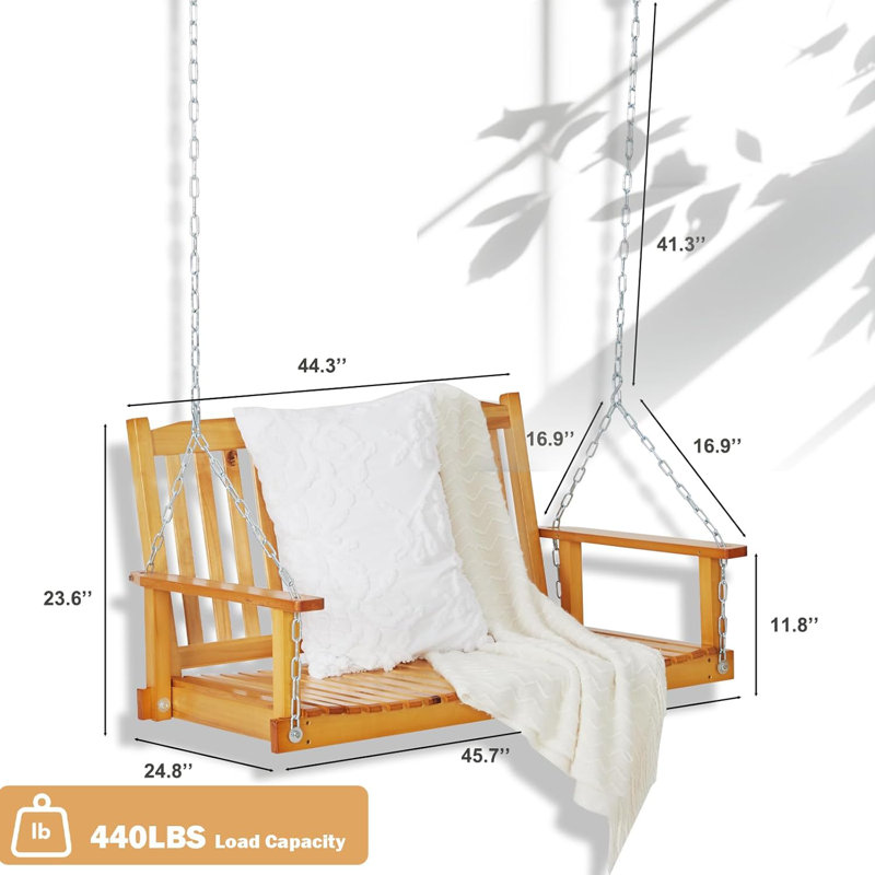 Outdoor Wooden Porch Swing Upgraded