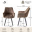 Nordic Style Swivel Dining Chairs With Arms, Fabric Upholstered Accent Chairs,Metal Legs, 360° Swivel Kitchen Chairs -482746598-482845253