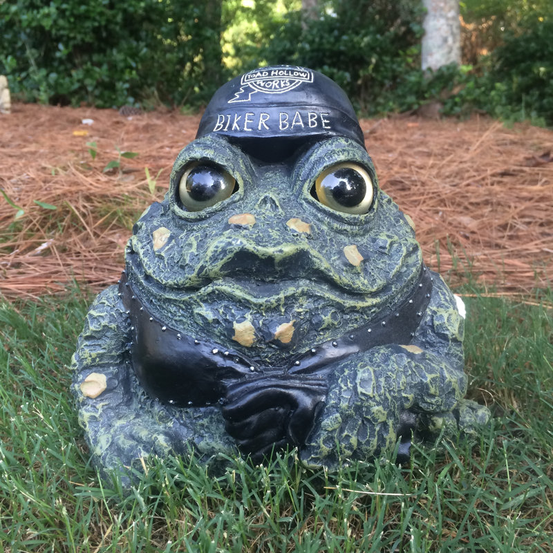 Biker Babe Character Toad Garden Statue