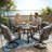 5-Piece Patio Dining Set – 38" Round Table + 4 Swivel Rocking Chairs
