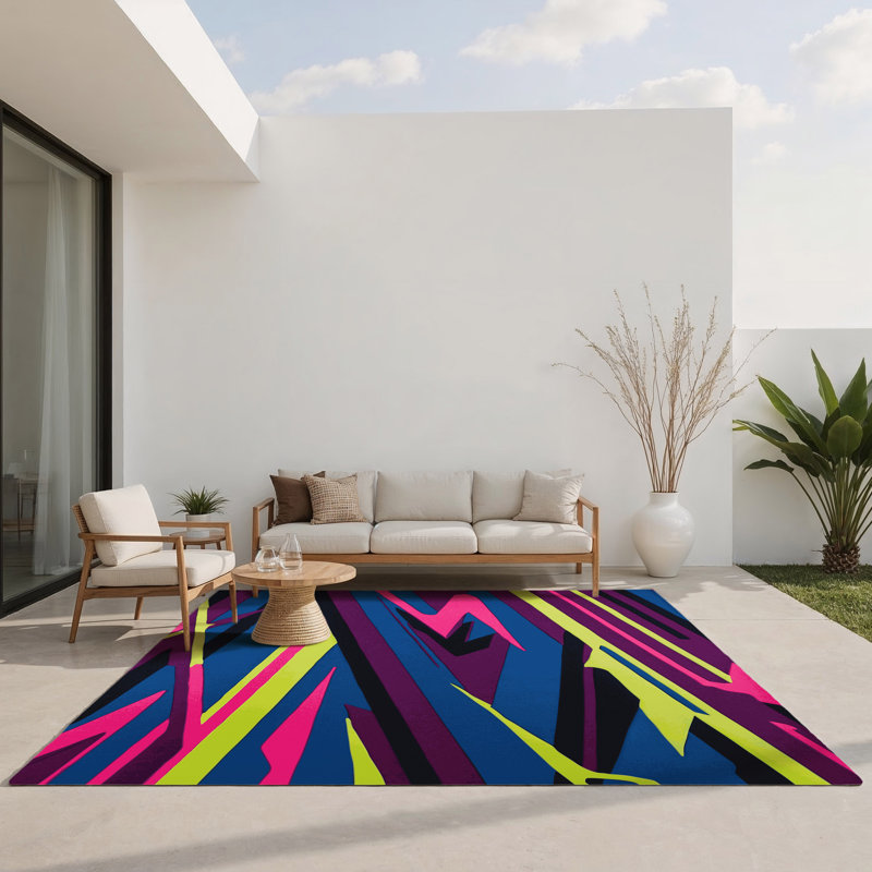 Quantum Drift Indoor And Outdoor Area Rug, Rectangle 3' x 5'
