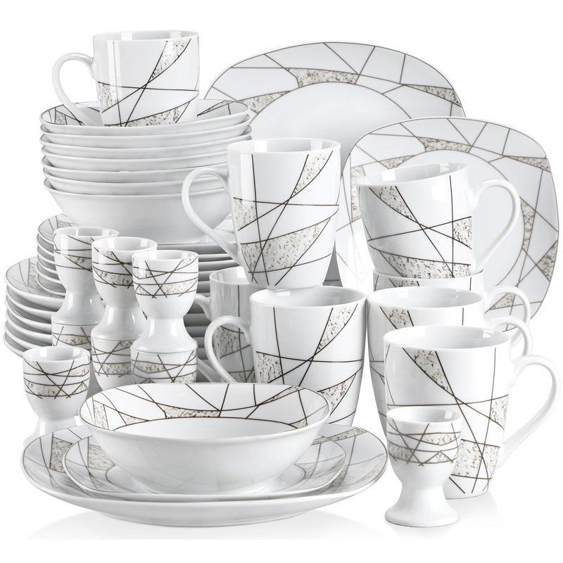 40 Piece Porcelain China Dinnerware Set - Service for 8