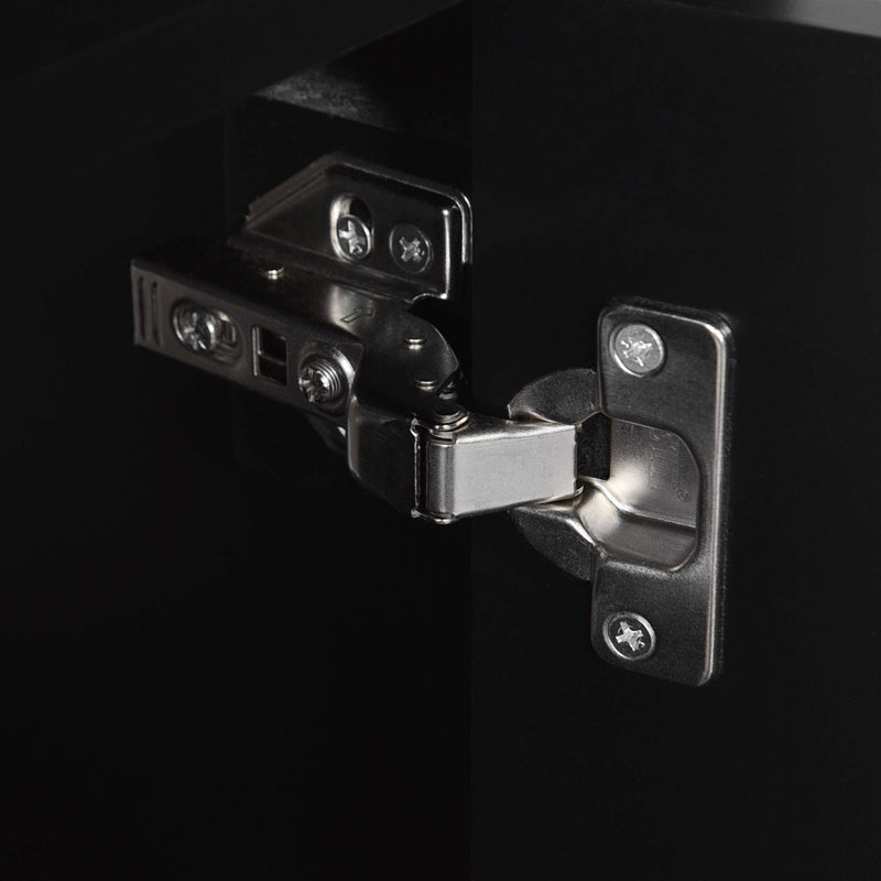 Meuble-lavabo de 20 pouces avec lavabo en céramique, porte à fermeture douce, tablette réglable et support de rangement fixé à la porte - idéal pour les petites salles de bain