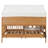 Full Size House Bed with 2 Storage Drawers, Side Bookshelf & LED Light Strip for Kids & Teens — Walnut-614613800