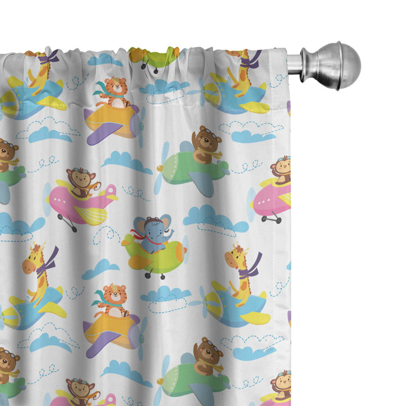 Adventure Nursery Semi-Sheer Rod Pocket Sliding Panel, 28" x 84"