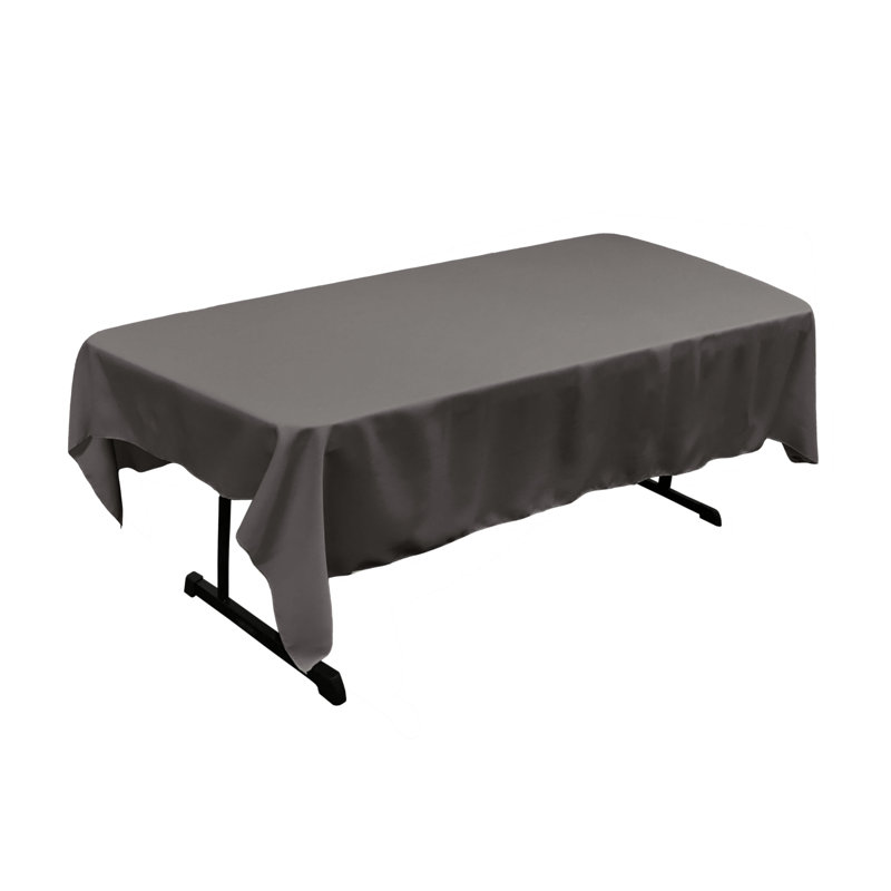 Rectangular Stain-Resistant Polyester Tablecloth - Basics by Wayfair™, Charcoal, 90" x 60"