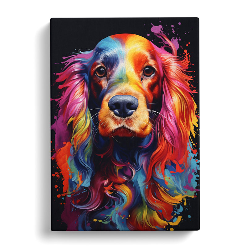 Cocker Spaniel Neo-Plasticism - Wrapped Canvas, 60cm H x 40cm W x 3cm D