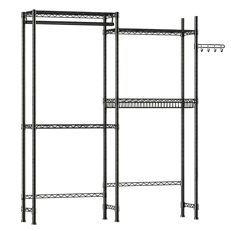 Étagères pour laveuse et sécheuse, étendoir de rangement robuste en métal pour buanderie avec barre de suspension.