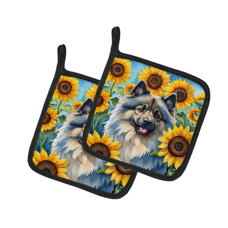 Caroline's Treasures In Sunflowers Floral Polyester Potholder Set