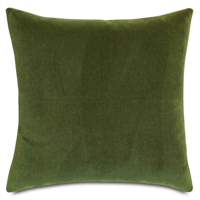 Brahms Velvet Pillow Cover & Insert, Green, Square 24''