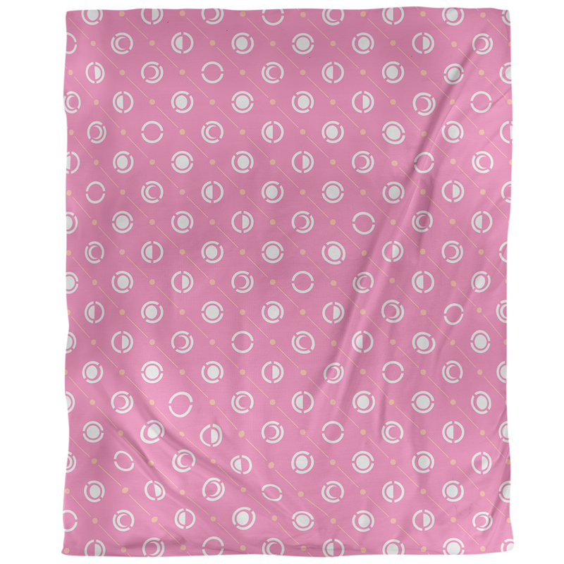 Housse de couette simple Moon phases, Housse de couette pour très grand lit, Rose/jaune, Microfibre
