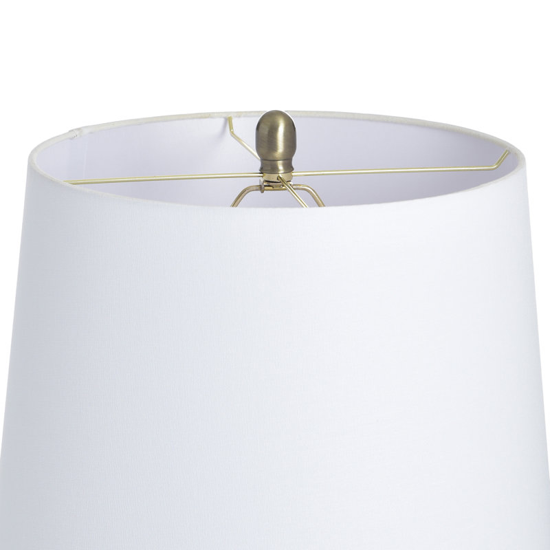 Glass Table Lamp - White Shade