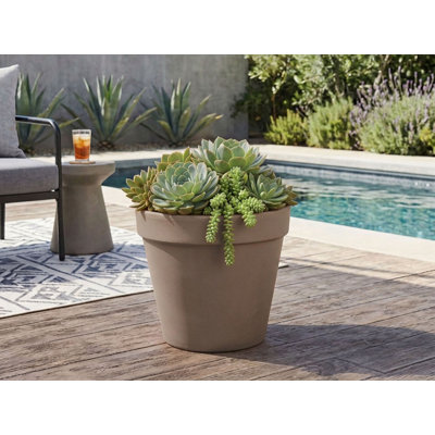 Pot standard Deroma - Grand pot en terre cuite graphite - Intérieur/Extérieur