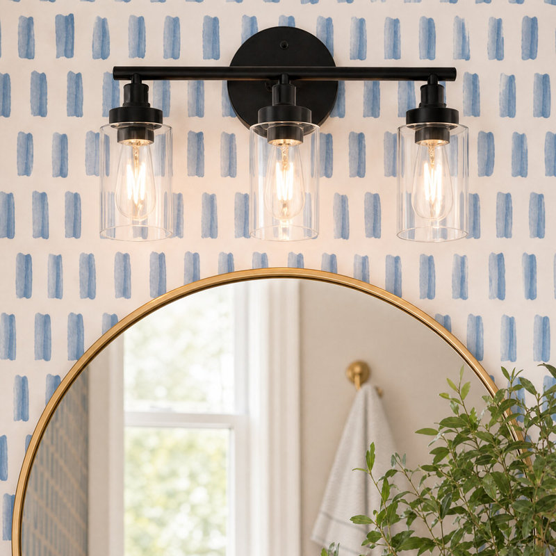 Éclairage pour salle de bain 3 lumières Rayden, Noir