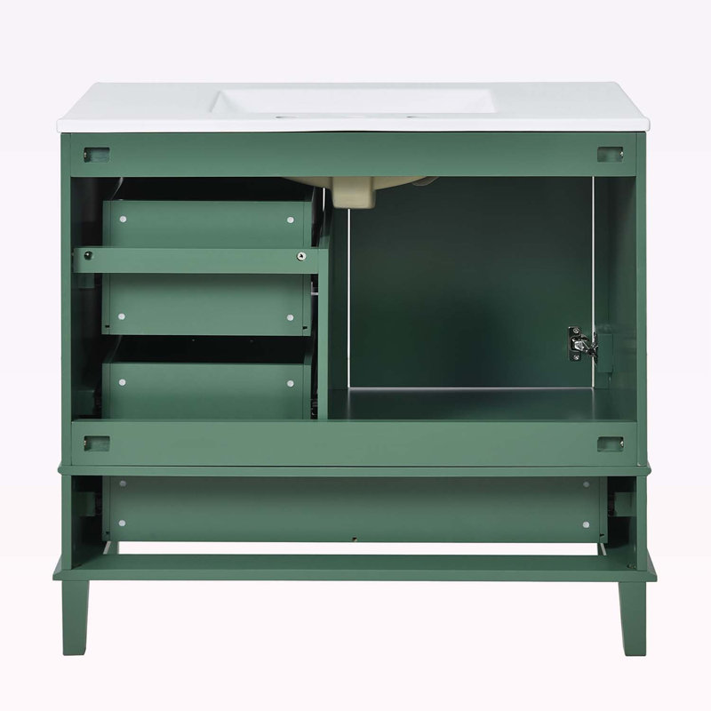 Meuble-lavabo 36 po avec lavabo, Vert