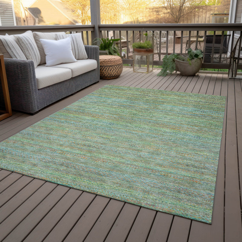 Machine Washable Indoor/Outdoor Oden ACN2148 Striped Rug, Rectangle 9' x 12'
