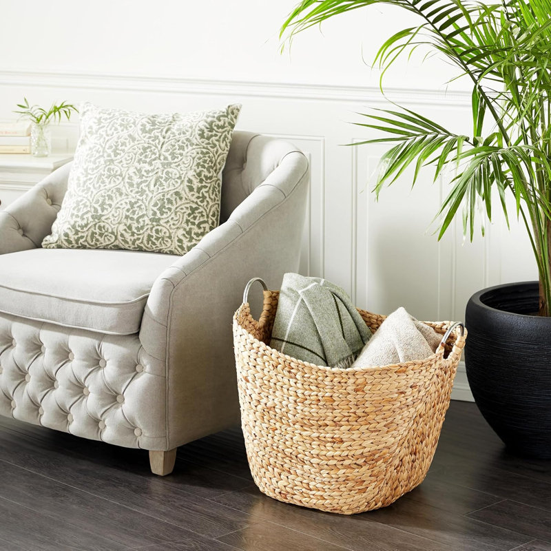 Grand panier de rangement tissé à la main Seagrass
