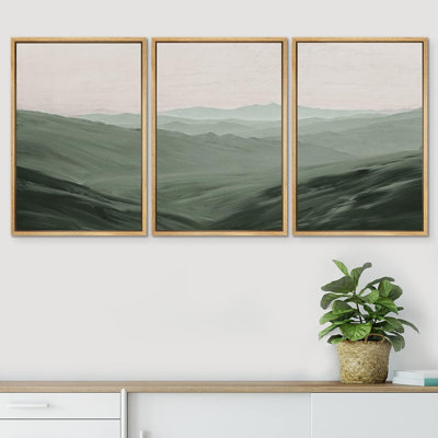 Mountain " Rolling Green Mountain Hill Environment Nature Wilderness " 3 - Pieces