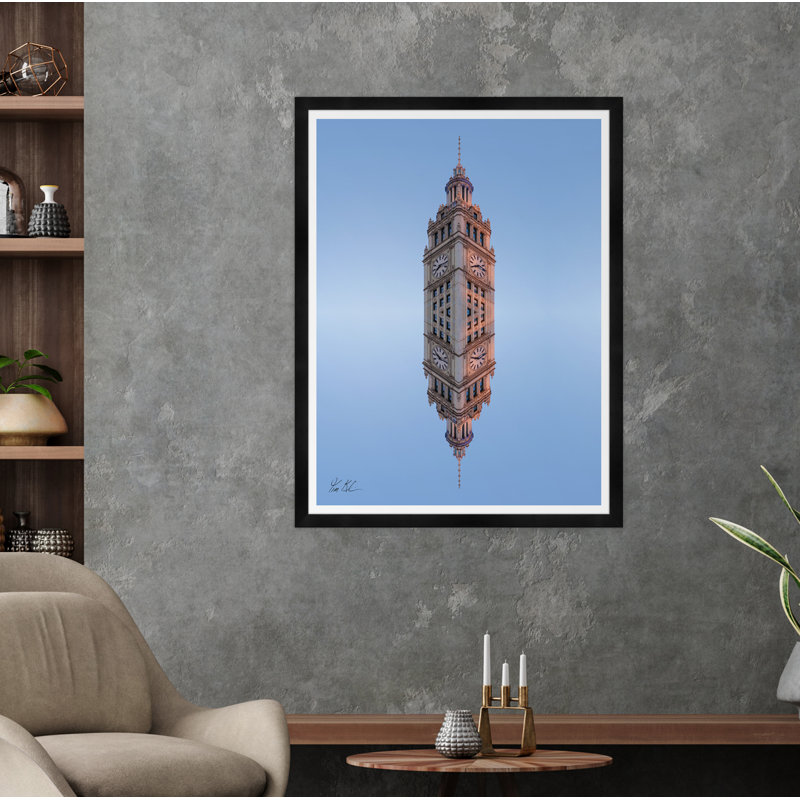 Wrigley Tower Reflection Print by Tim Klein