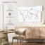 Carte du monde sur une ligne - impression sur toile tendue-351716699