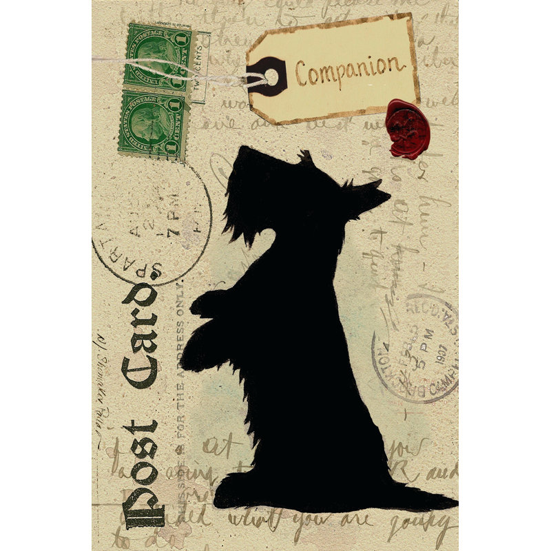 Scottie Silhouette - Wrapped Canvas Print, 91cm H x 61cm W x 3.8cm D