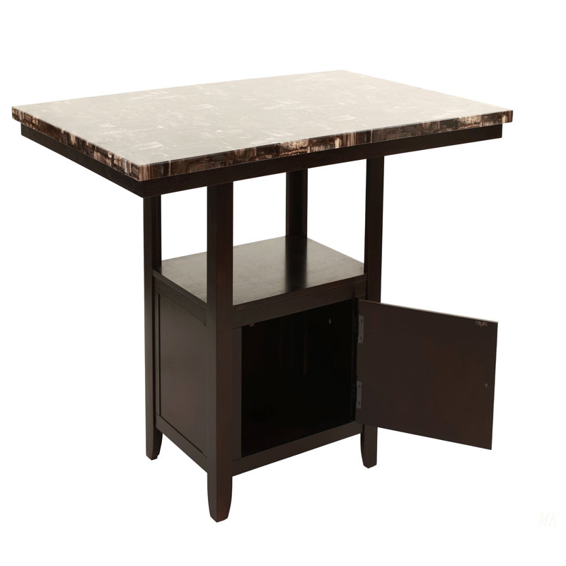 Table de salle à manger à hauteur de comptoir avec table de rangement