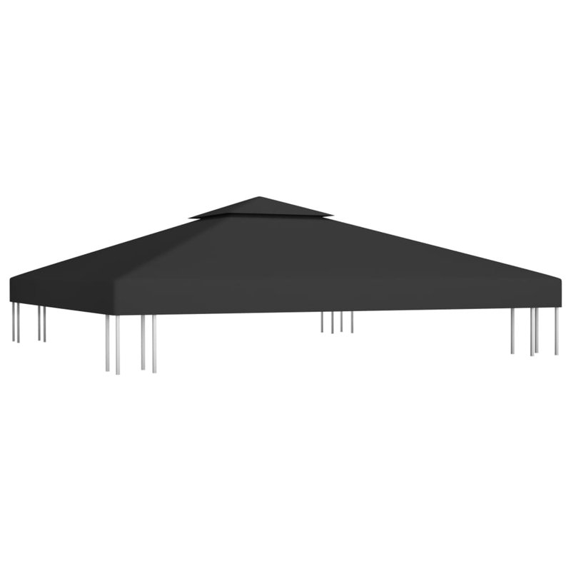 Centeio Dakota Fields Fabric Replacement Canopy for Gazebo, 300cm W x 300cm D, Black