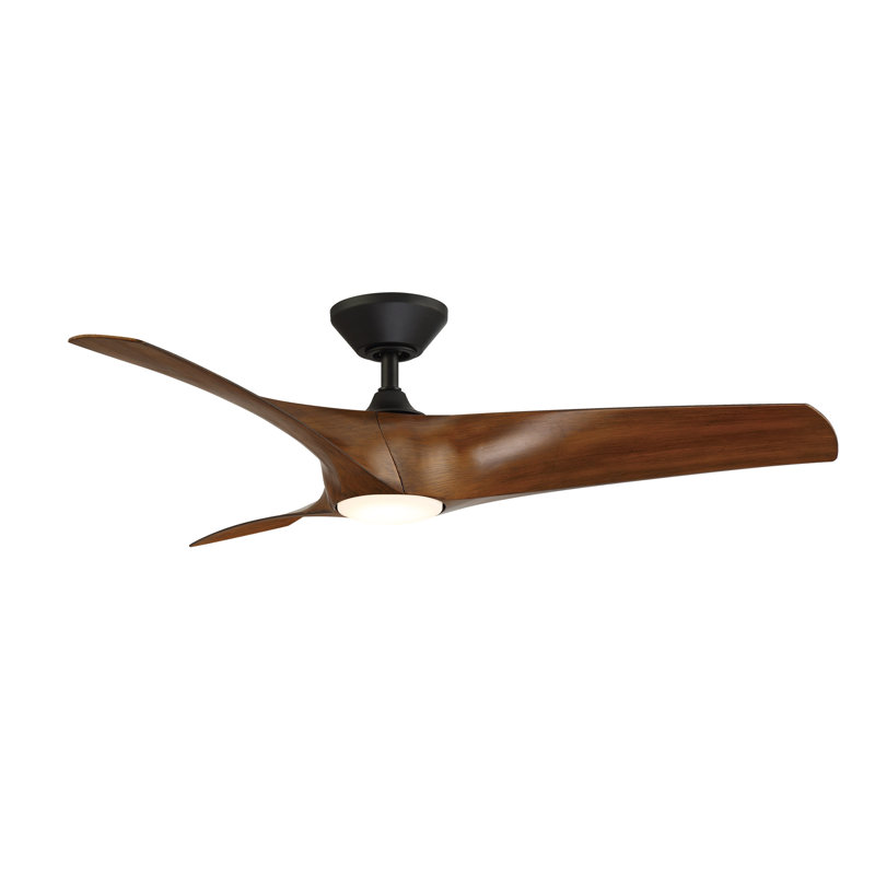 Zephyr 3 - Blade Outdoor/Indoor Smart Ceiling Fan with Light Kit And Remote Control Included, Graphite With Weathered Gray