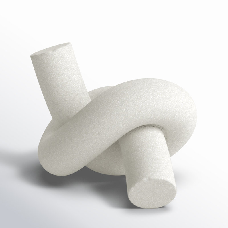 Artiana Resin Large Knot Sculpture Decorative Object, 9" H x 7" W x 6" D, White