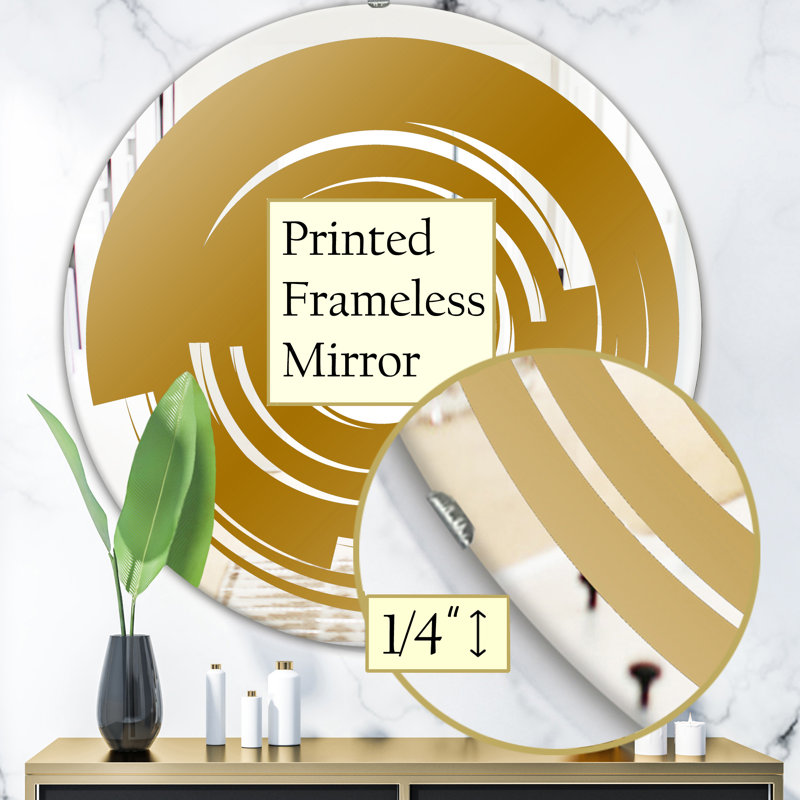 Miroir d'appoint doré Golden Vortex, H 23,6 po x l 23,6 po