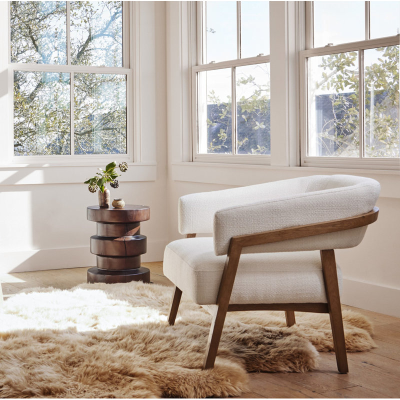 Maudette Upholstered Barrel Chair, Gibson White