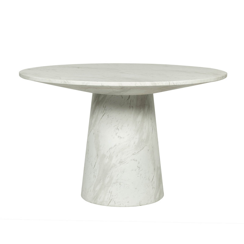 Caldera Round Concrete Dining Table - Blanco, White