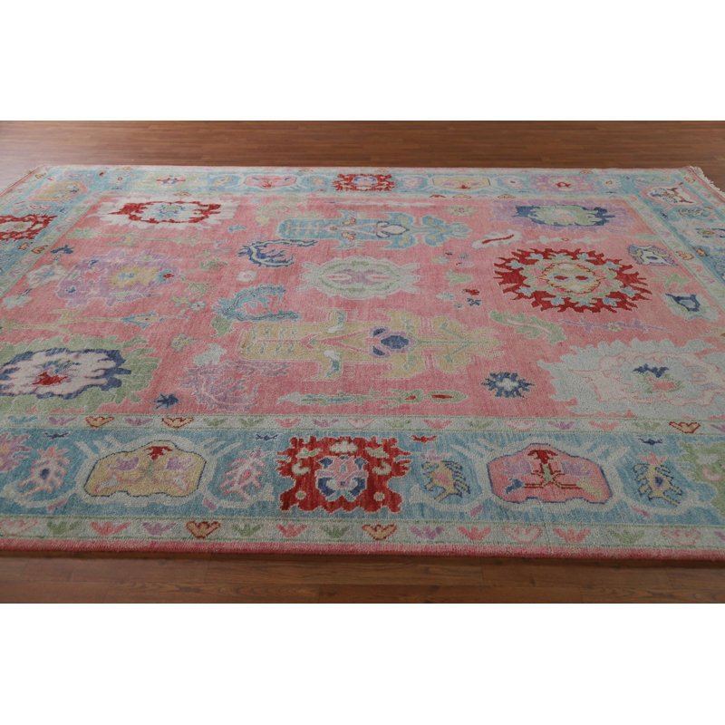 Tapis de salon rose Oushak 9 x 12
