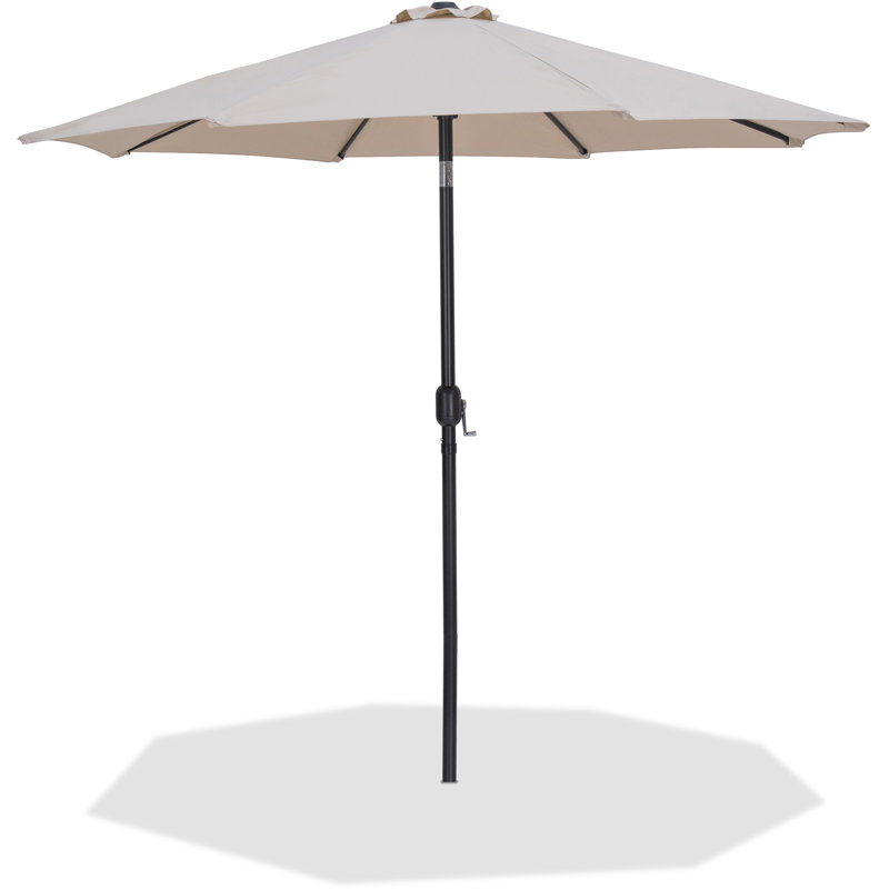 Parasols de patio en tissu Chavelle, Beige, Noir