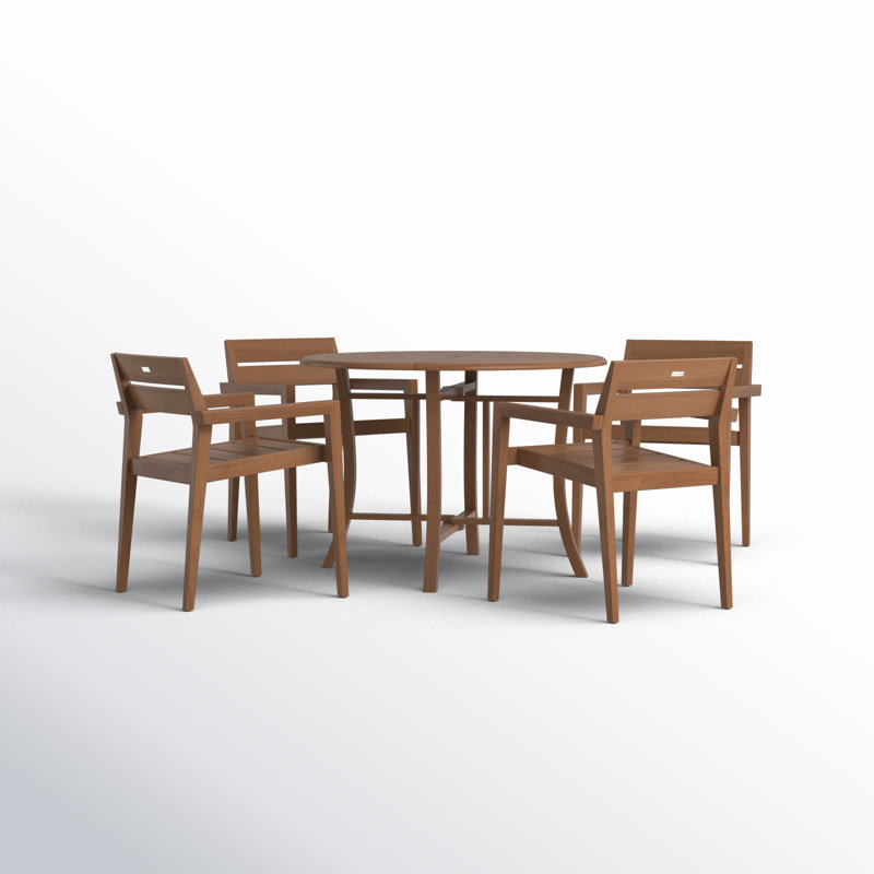 Kinsler Round 4 - Person Dining Set, 30" H x 45" W x 45" D