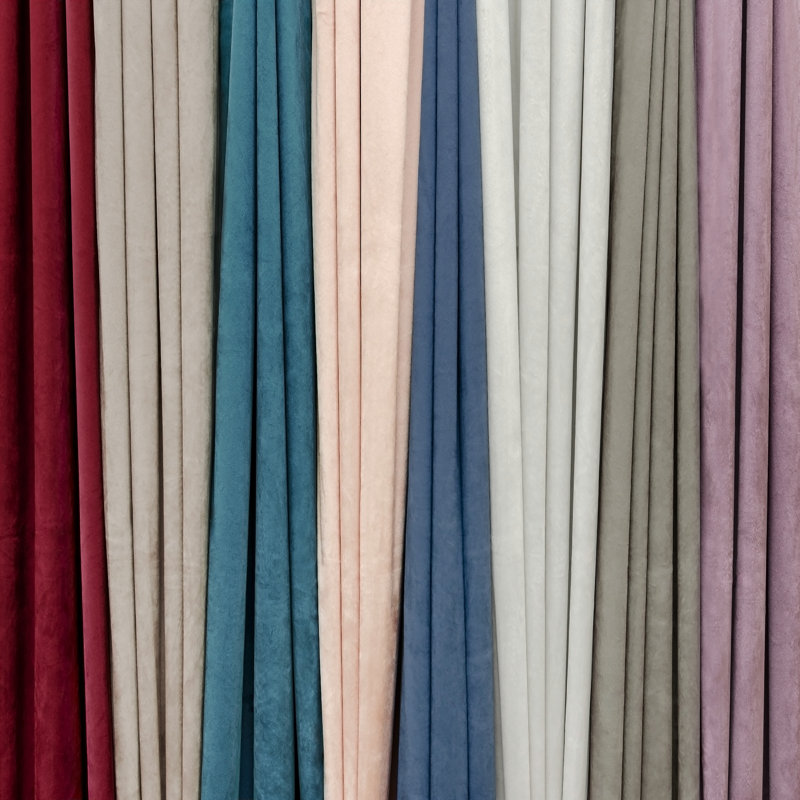 Blush Velvet Blackout Rod Pocket Curtain Panel