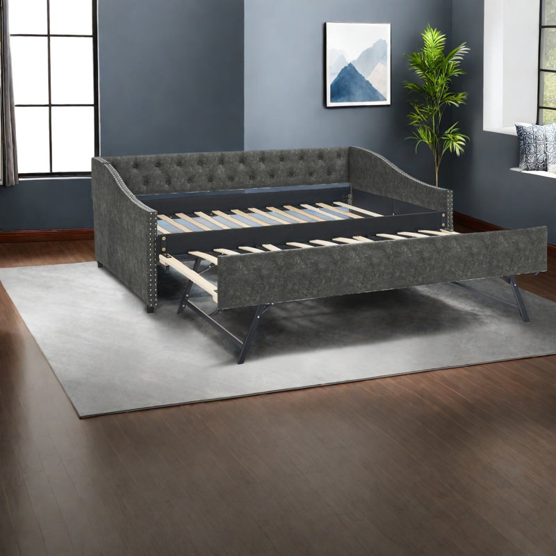 Multifunctional Daybed With Usb, Polyester Upholstery And Space-saving Design