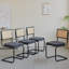 Chairs - Scandinavian Velvet Dining Chair - Rattan Back Chair - Metal Legs-301496127-301496128