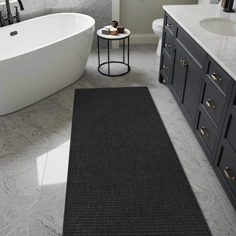 Indoor Outdoor Area Rug, Runner 2' x 7', Black