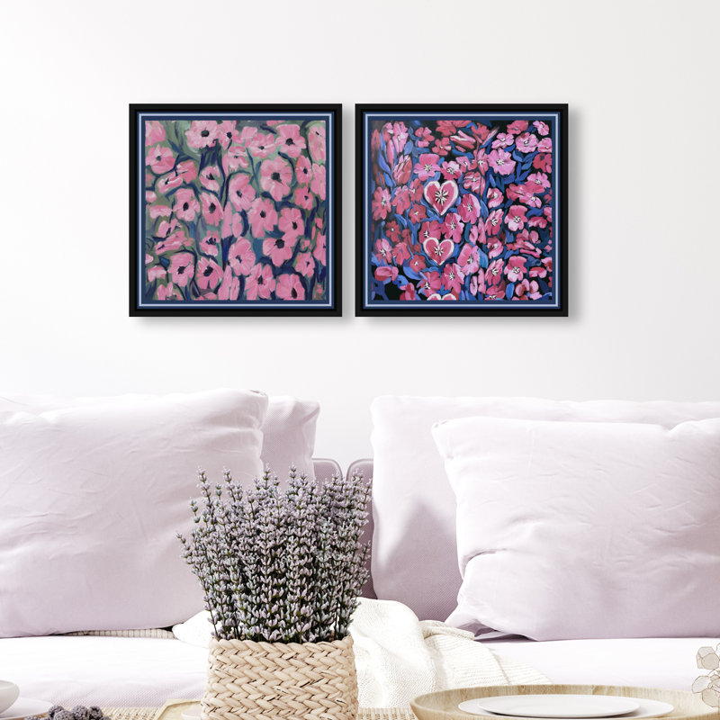 Forever Blooming Set Set by Oliver Gal, 34"H x 34"W, Black Floater Frame