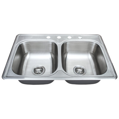 Halsted 33'' L Double Bowl Stainless Steel Kitchen Sink