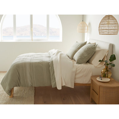 Rippled Striped Cotton Duvet Cover