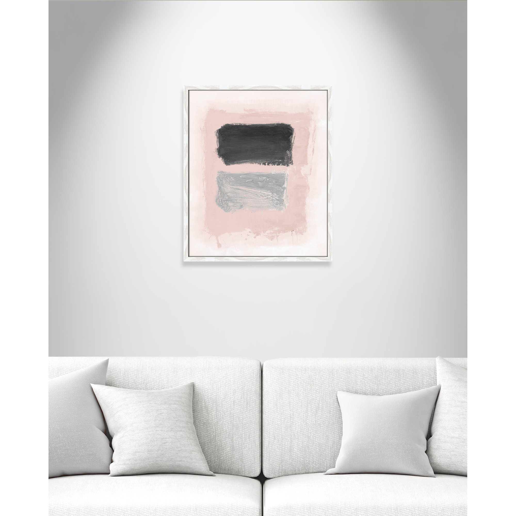 Pink, Black And Silver Shimmer I by Casa Fine Arts, 25.5" H x 21.5" W x 1.25" D, White Slim Unmatted Picture Framed