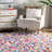 Mira Dotted Striped Shag Multi Colored Area Rug-1498277929
