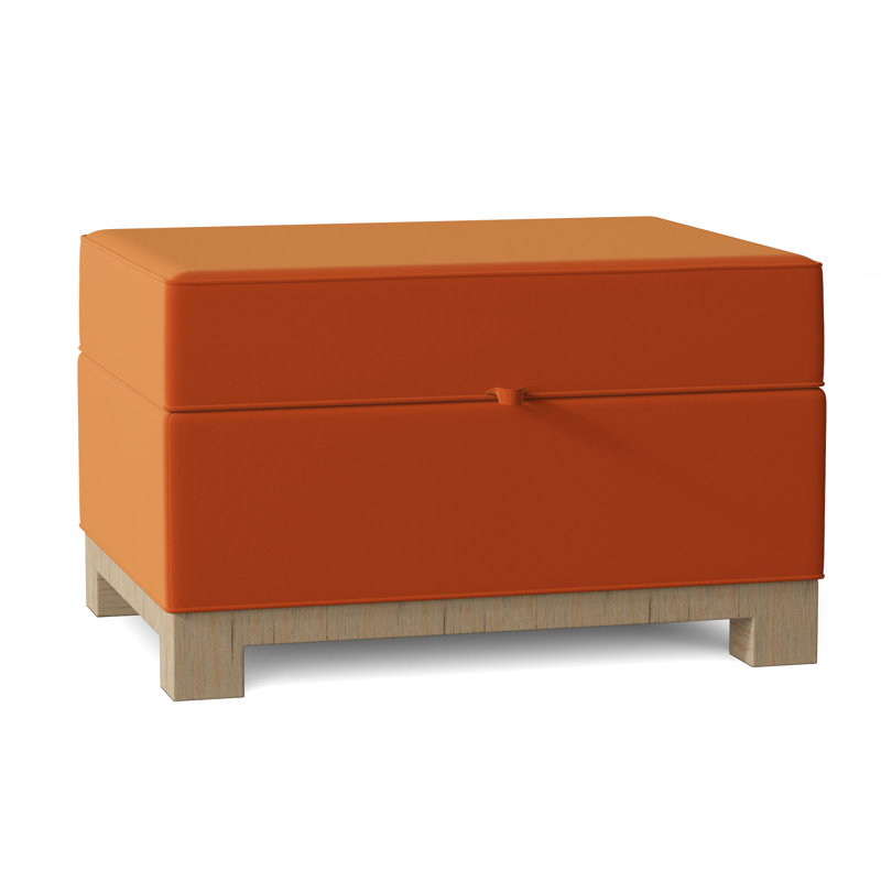 Repose-pieds rectangulaire avec rangement Brandes, Tissage safran Klein Klein, Noyer