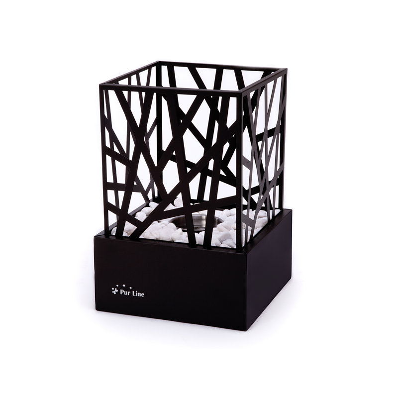 Maeve Metal Bio-Ethanol Outdoor Tabletop Fireplace, Black
