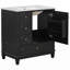 Meuble-lavabo autoportant de 30 pouces avec lavabo en céramique, structure en bois massif, portes à fermeture en douceur et plusieurs options de rangement-116452135-116452139